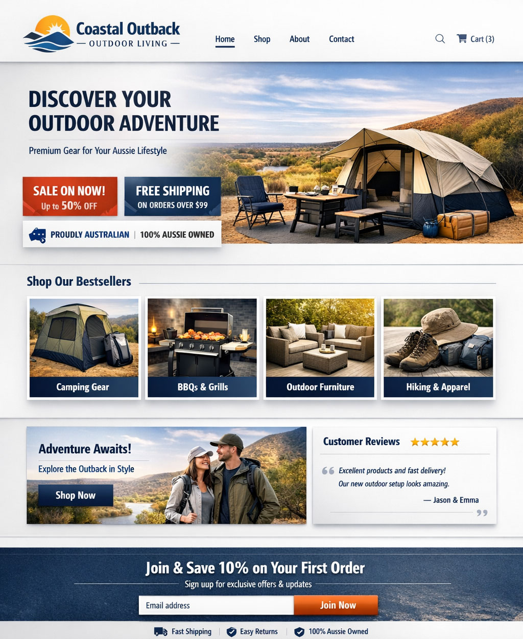 Retail website concept with improved ecommerce performance